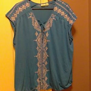 Beautiful blue boho style blouse
